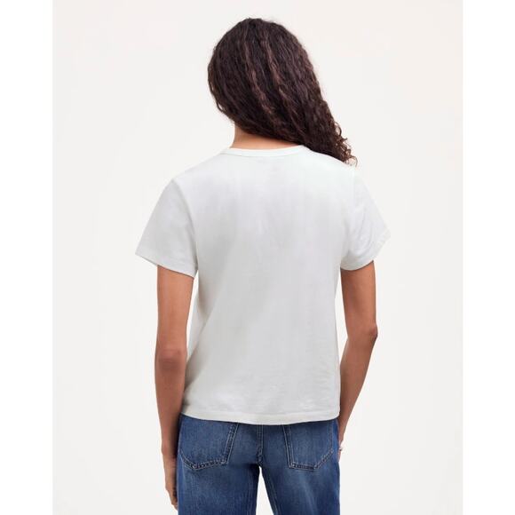 Madewell The Perfect Crewneck Tee WMNS 2XS White Cotton Short Sleeve Lightweight - Picture 3 of 9